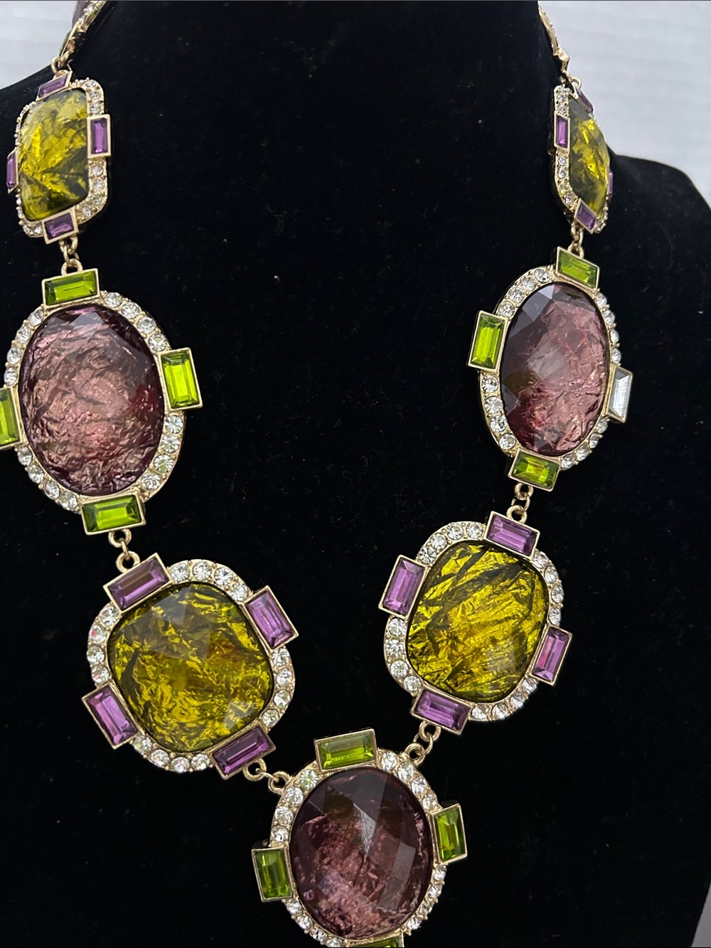 Vintage Jewelry Set by Scassi combination large purple and green stones - Picture 3 of 6